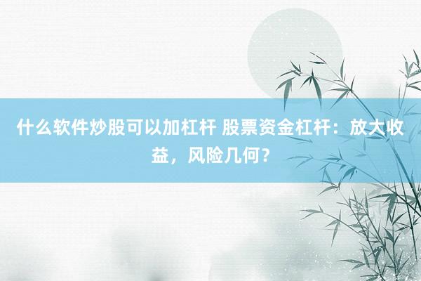 什么软件炒股可以加杠杆 股票资金杠杆：放大收益，风险几何？